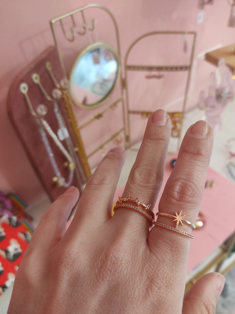 Δαχτυλίδι Ατσάλινο Ροζ χρυσό με δακρυάκια